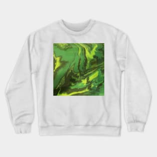 Green on greenacrylic pour Crewneck Sweatshirt